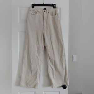 Urban Outfitters Corduroy High-Waisted Wide-Leg Pants Beige